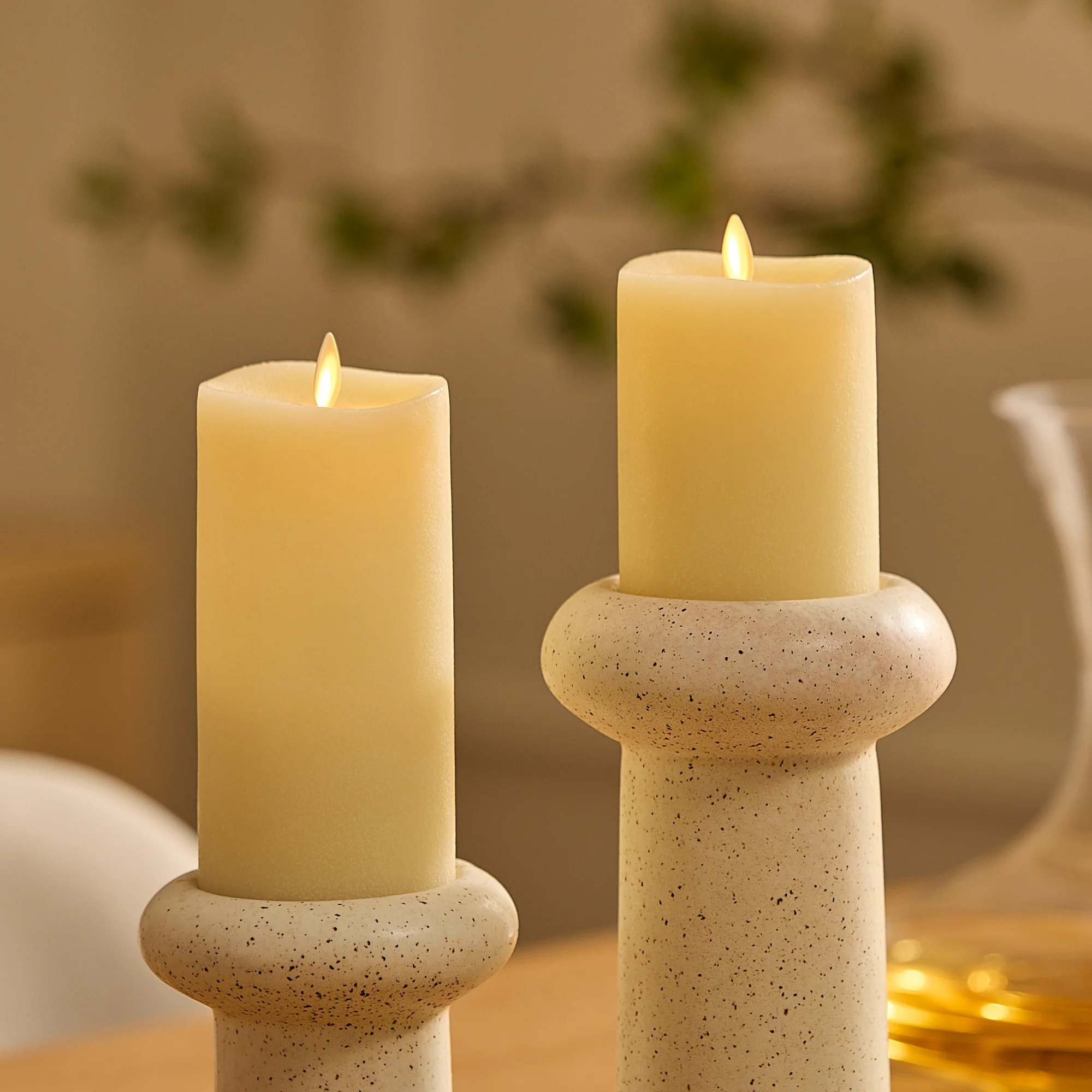 Chalky Ivory Flameless Candle Pillar