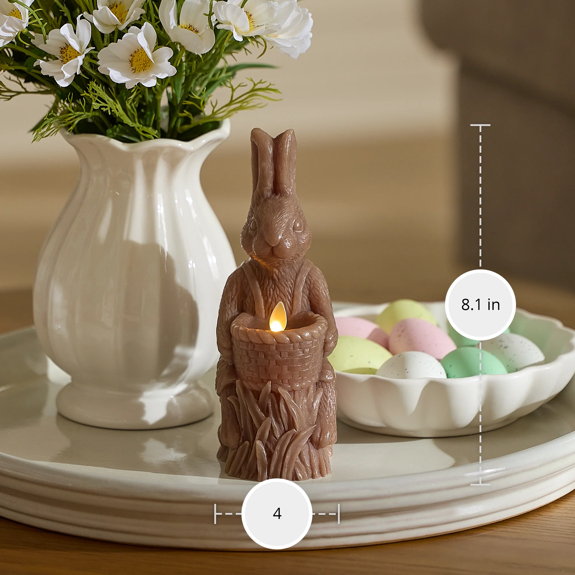 Chocolate Flameless Candle Rabbit - Image 4