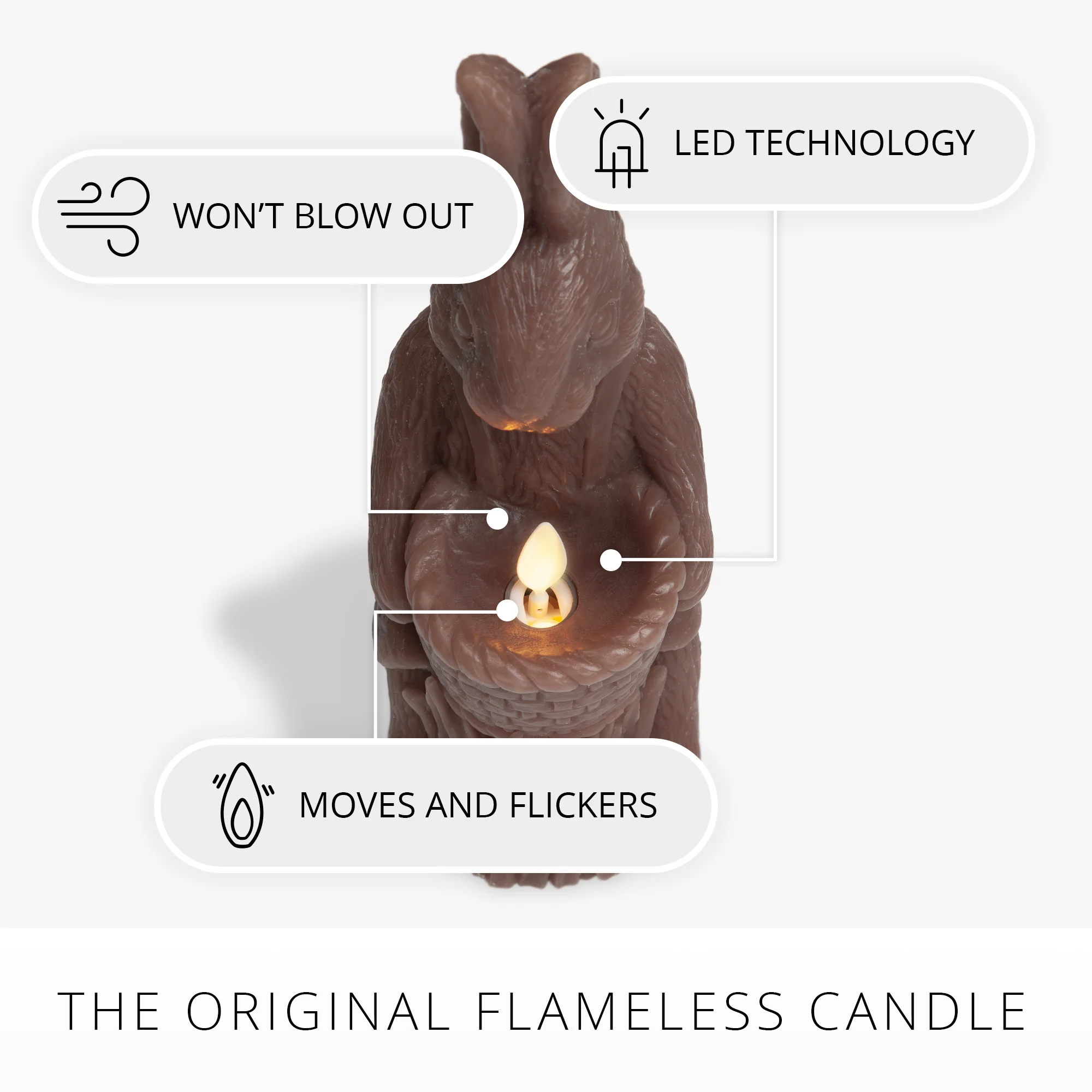 Chocolate Flameless Candle Rabbit - Image 6
