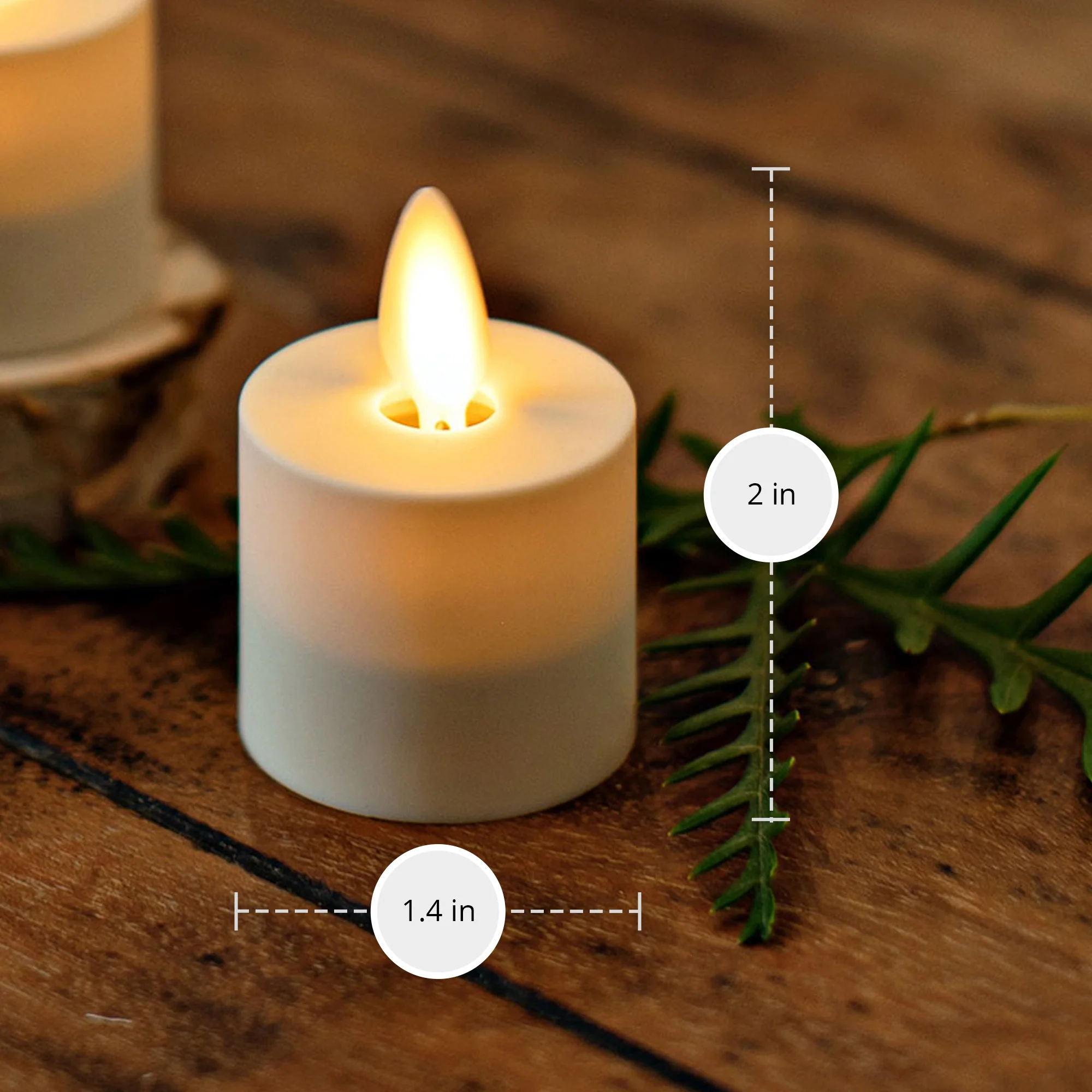 Pearl Ivory Flameless Candle Tealights - Flat Top - Set of 4 - Image 5