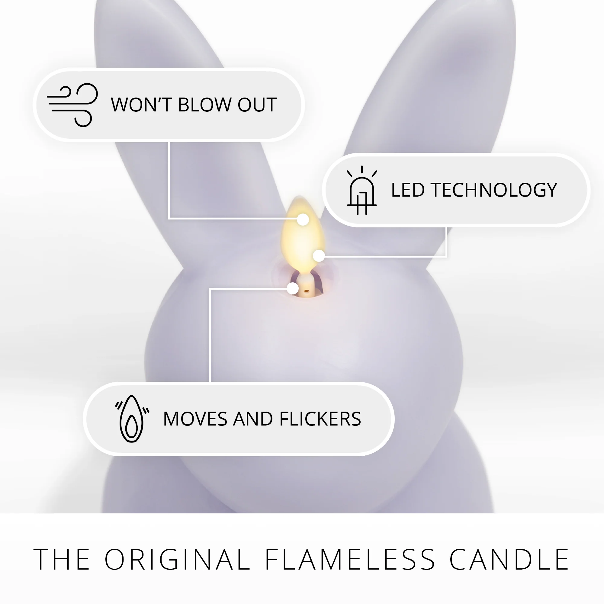 Gentle Lavender Flameless Candle Easter Bunny Rabbit - Image 5