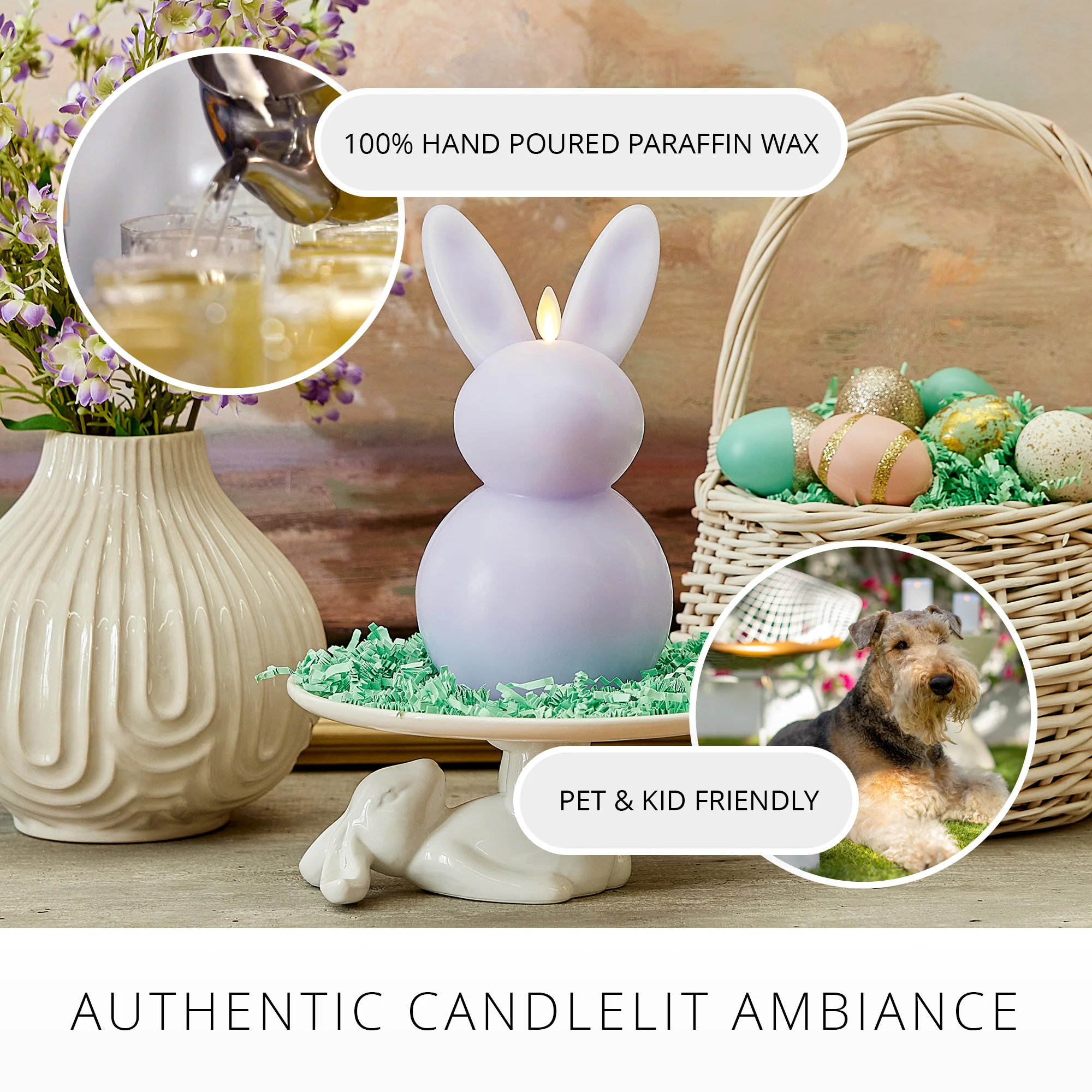 Gentle Lavender Flameless Candle Easter Bunny Rabbit - Image 6