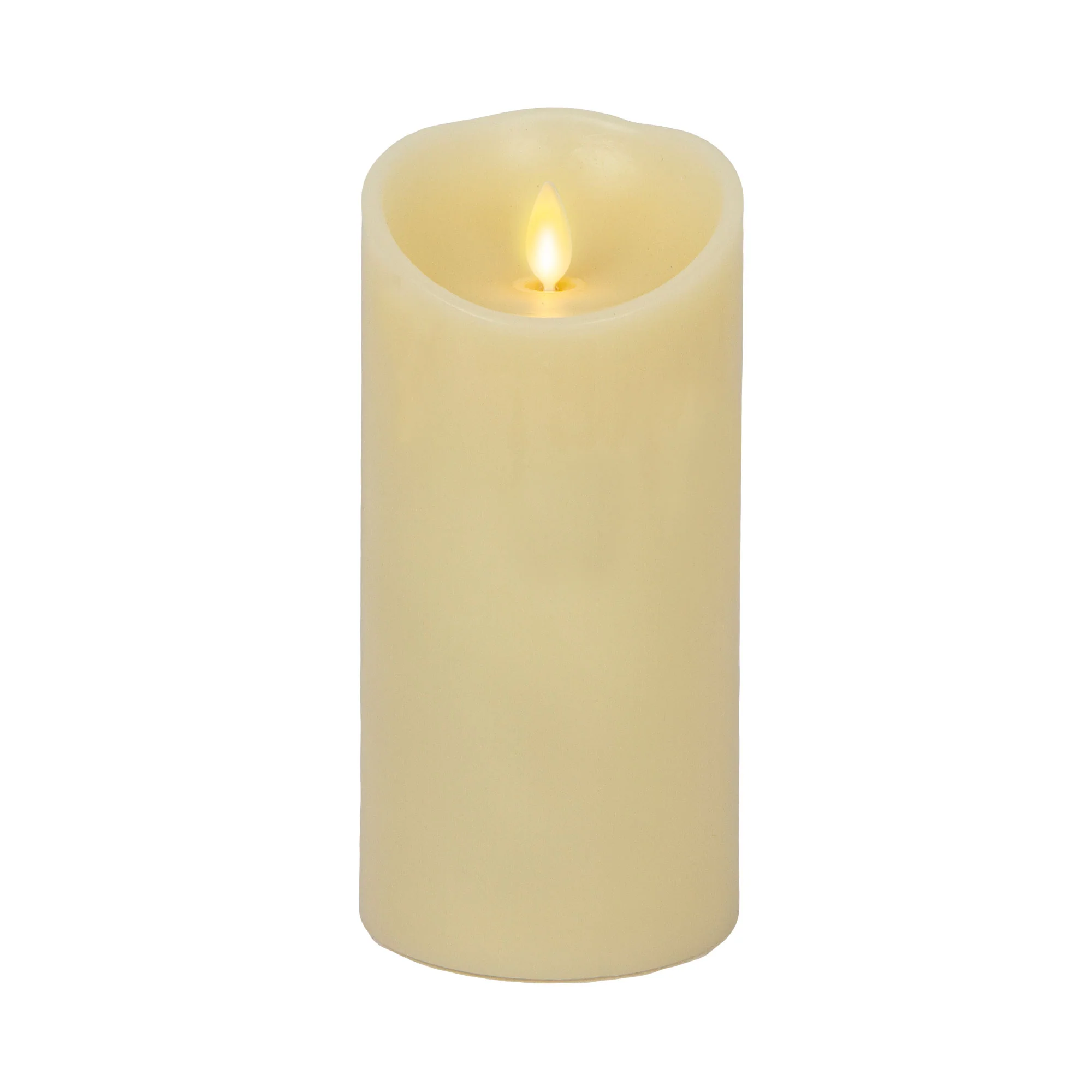 Ivory Flameless Candle Pillar - Scallop Top - 3.5" Width - Image 12