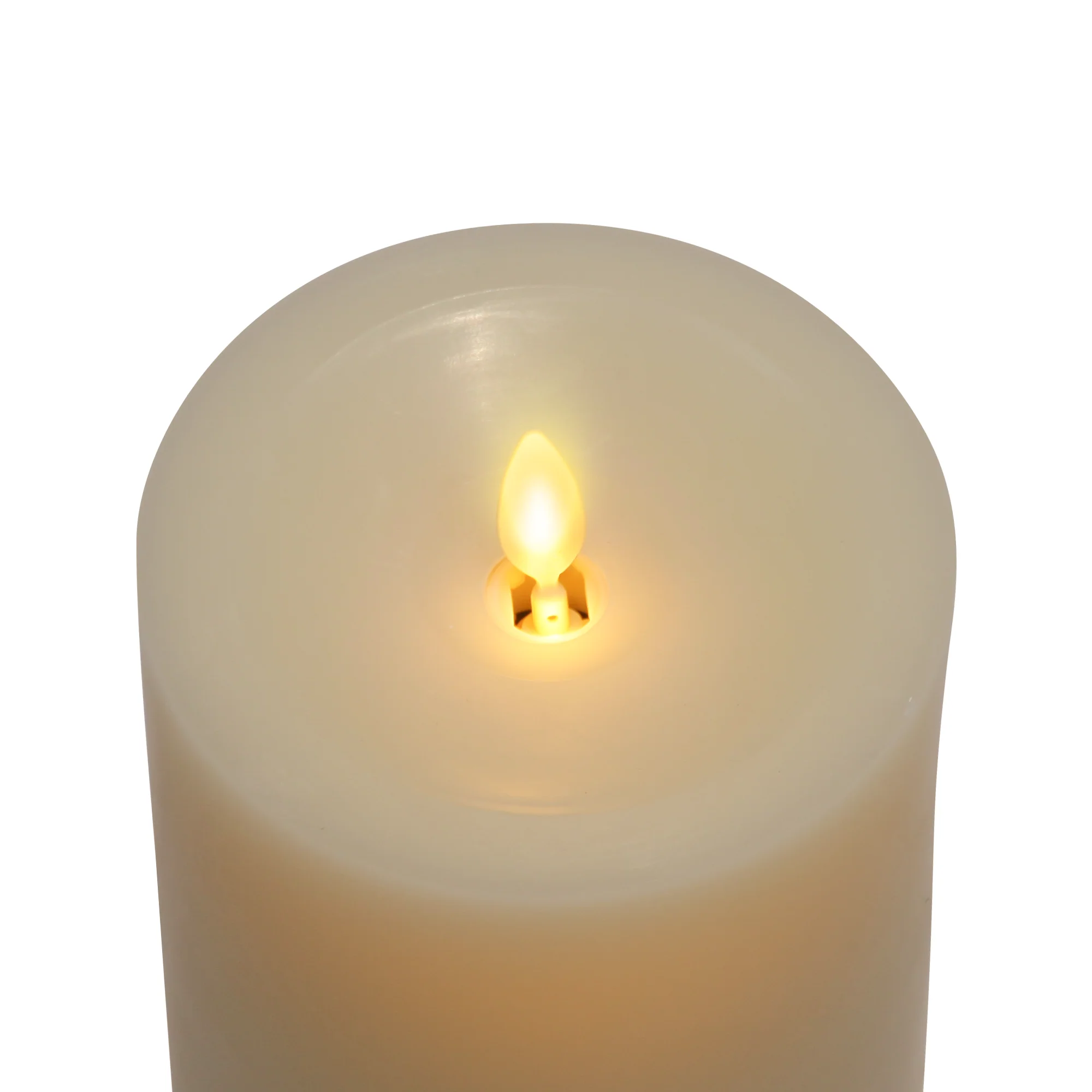 Wick To Flame Pearl Ivory Flameless Candle Pillar - Recessed Top - Image 11